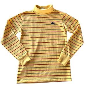 Vintage Izod Lacoste Retro Striped Turtleneck Top